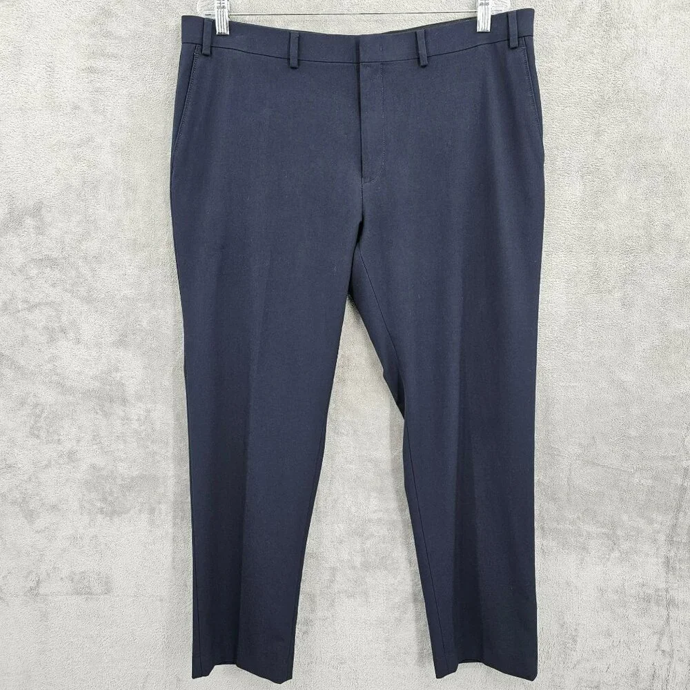 Ralph Lauren LRL Slim Fit Dress Pants Slacks 38x30 Navy Blue Flat Front Designer